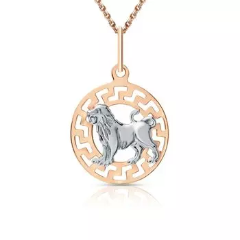 Золотая подвеска-зодиак "Лев"