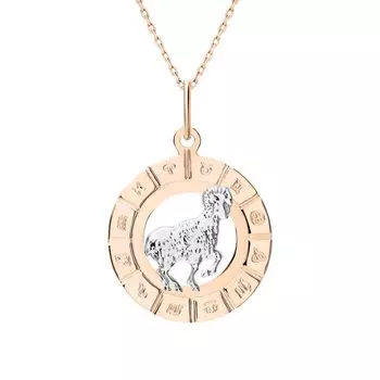 Золотая подвеска-зодиак "Овен"