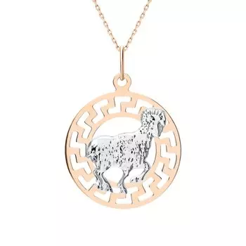 Золотая подвеска-зодиак "Овен"