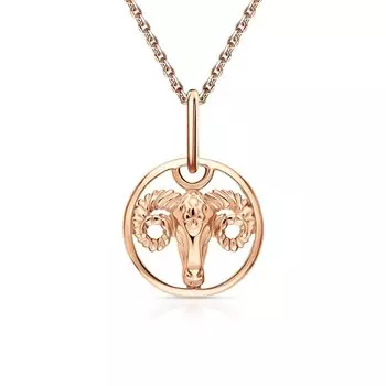 Золотая подвеска-зодиак "Овен"