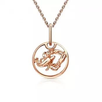 Золотая подвеска-зодиак "Рак"