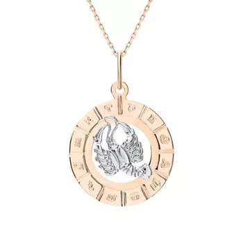 Золотая подвеска-зодиак "Рак"