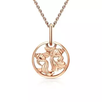 Золотая подвеска-зодиак "Рыбы"