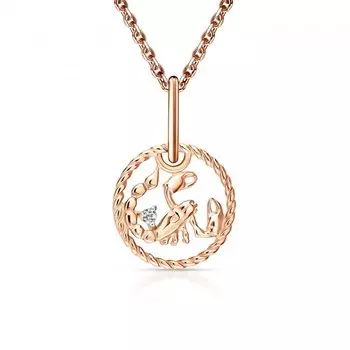 Золотая подвеска-зодиак "Скорпион" с фианитом