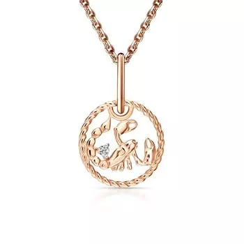 Золотая подвеска-зодиак "Скорпион" с фианитом