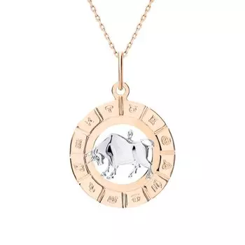 Золотая подвеска-зодиак "Телец"