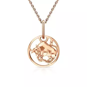 Золотая подвеска-зодиак "Телец"