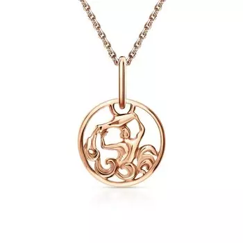 Золотая подвеска-зодиак "Водолей"