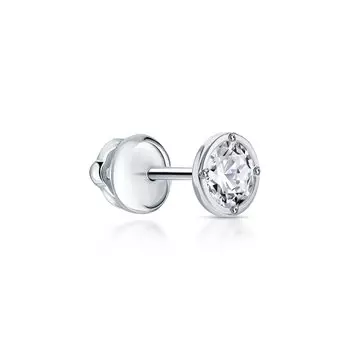 Золотая серьга с фианитами