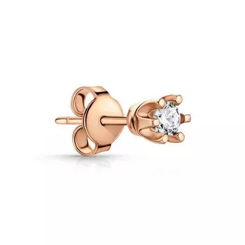 Золотая серьга с фианитами