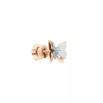 Золотая серьга с фианитами