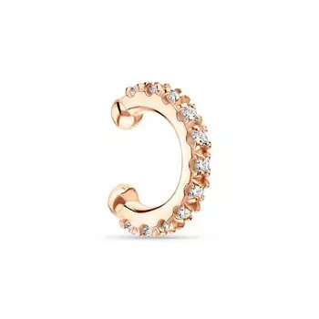 Золотая серьга с фианитами