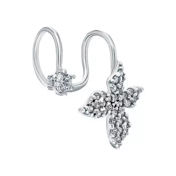 Золотая серьга с фианитами