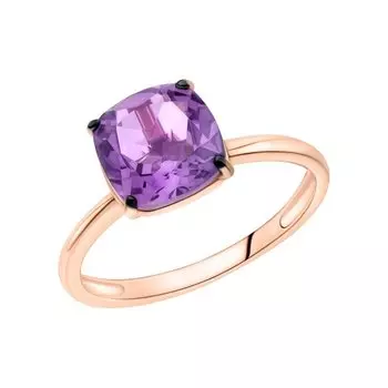 Золотое кольцо с аметистами природными