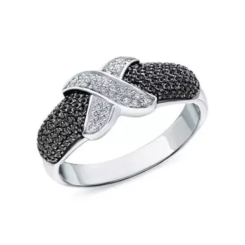 Золотое кольцо с бриллиантами черными природными