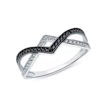 Золотое кольцо с бриллиантами черными природными