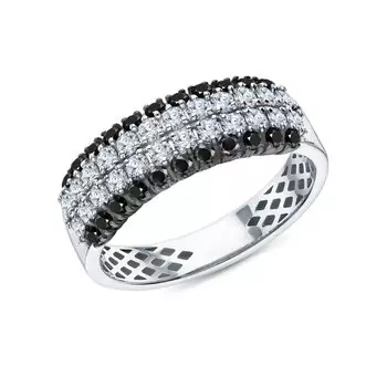 Золотое кольцо с бриллиантами черными природными