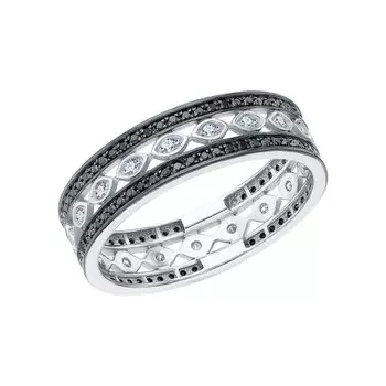 Золотое кольцо с бриллиантами черными природными