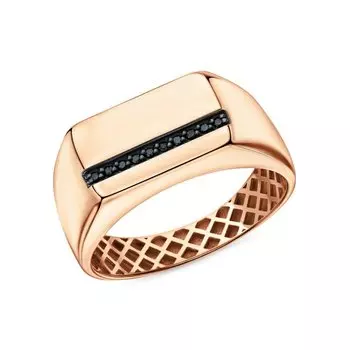 Золотое кольцо с бриллиантами чёрными природными