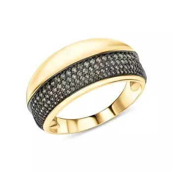 Золотое кольцо с бриллиантами коньячными природными