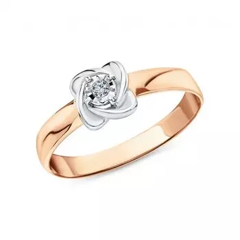 Золотое кольцо с бриллиантами природными