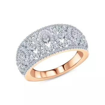 Золотое кольцо с бриллиантами природными