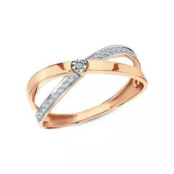 Золотое кольцо с бриллиантами природными