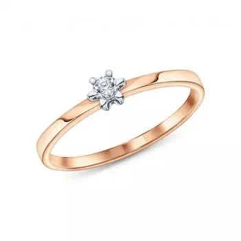 Золотое кольцо с бриллиантами природными