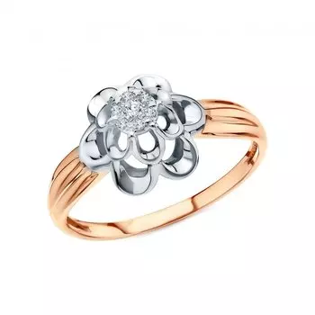 Золотое кольцо с бриллиантами природными