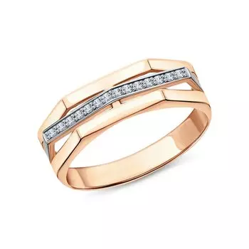 Золотое кольцо с бриллиантами природными