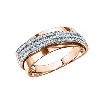 Золотое кольцо с бриллиантами природными