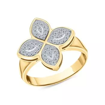 Золотое кольцо с бриллиантами природными