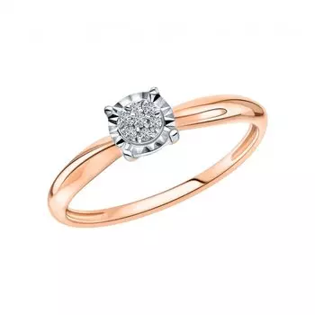 Золотое кольцо с бриллиантами природными