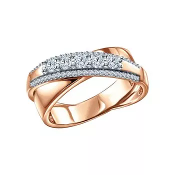 Золотое кольцо с бриллиантами природными