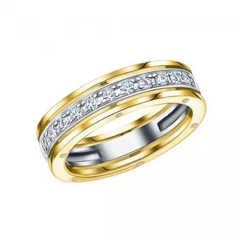 Золотое кольцо с бриллиантами природными