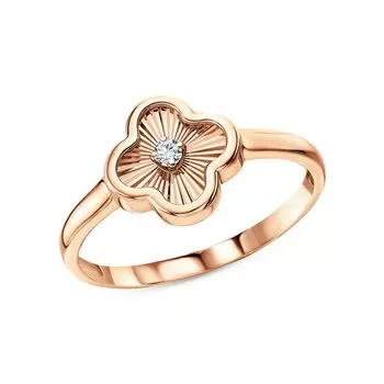 Золотое кольцо с бриллиантами природными