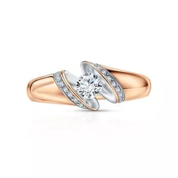 Золотое кольцо с бриллиантами природными