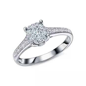 Золотое кольцо с бриллиантами природными