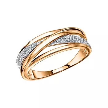 Золотое кольцо с бриллиантами природными