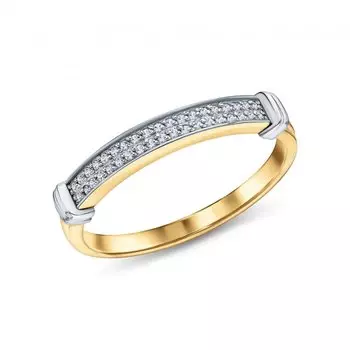 Золотое кольцо с бриллиантами природными