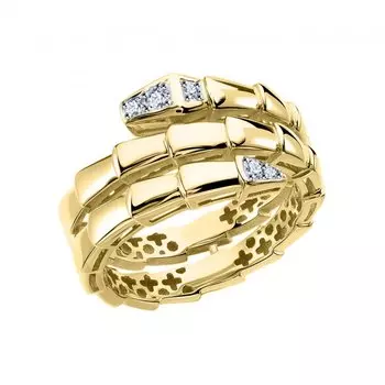 Золотое кольцо с бриллиантами природными