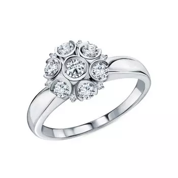 Золотое кольцо с бриллиантами природными