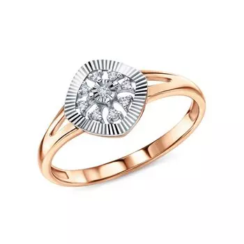 Золотое кольцо с бриллиантами природными