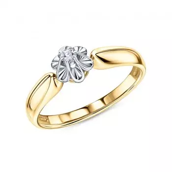 Золотое кольцо с бриллиантами природными