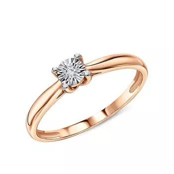 Золотое кольцо с бриллиантами природными