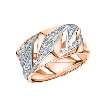 Золотое кольцо с бриллиантами природными