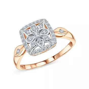 Золотое кольцо с бриллиантами природными