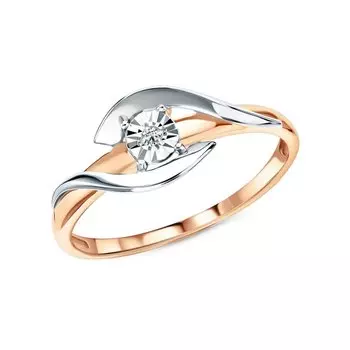 Золотое кольцо с бриллиантами природными