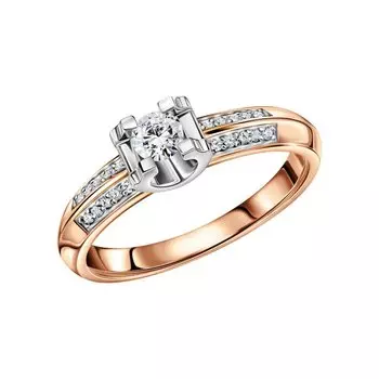 Золотое кольцо с бриллиантами природными