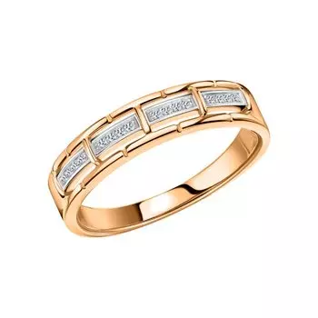 Золотое кольцо с бриллиантами природными